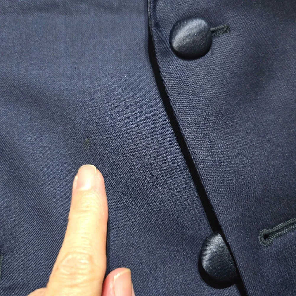 Lauren Ralph Lauren Tuxedo Jacket Kids 14R Navy Blue Satin Trim Blazer